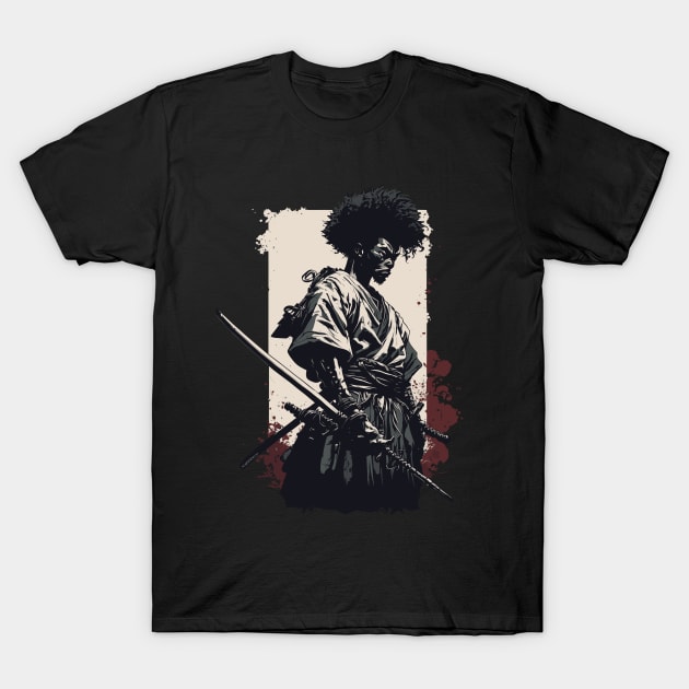 Afro-American Samurai T-Shirt by Snoe